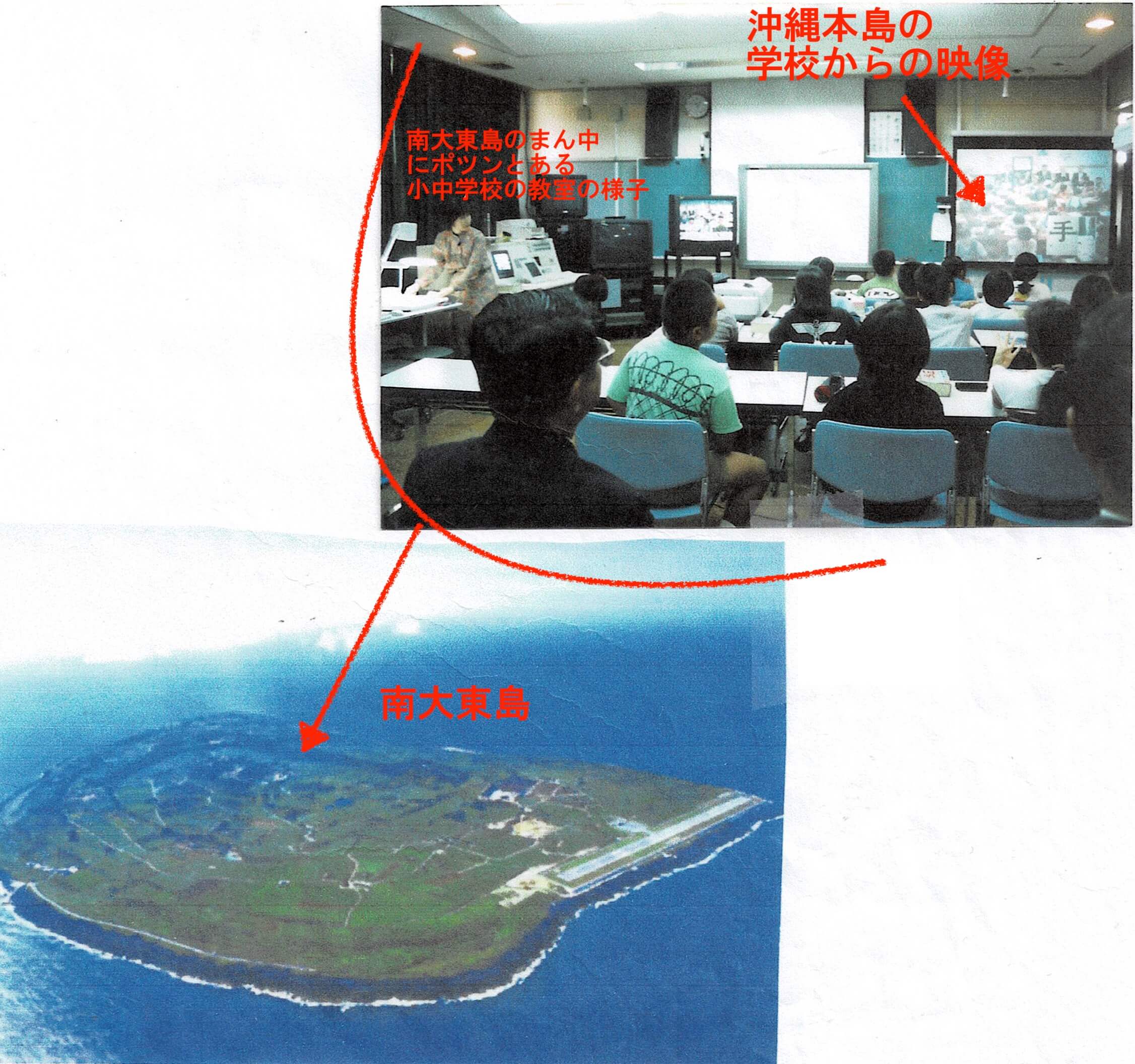 沖縄本島と南大東島の小学校の両方を訪問。双方向のネット遠隔授業を視察、助言。